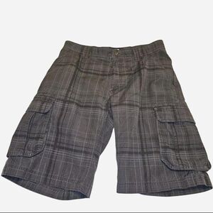 The North Face Men's Plaid Gray Cargo Shorts